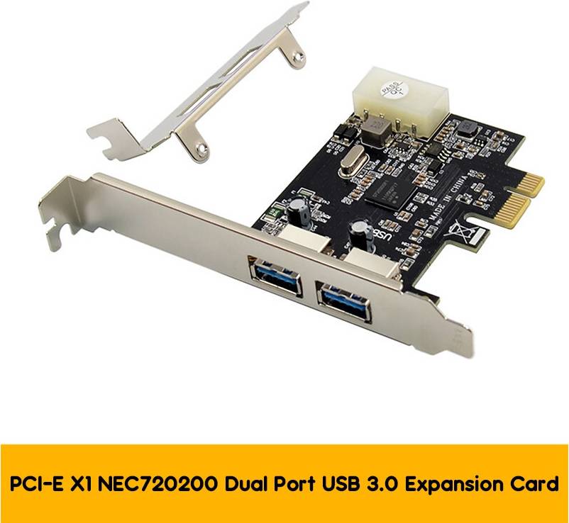 Spactz PCI-E X1 Dual Port USB 3.0 Riser Card