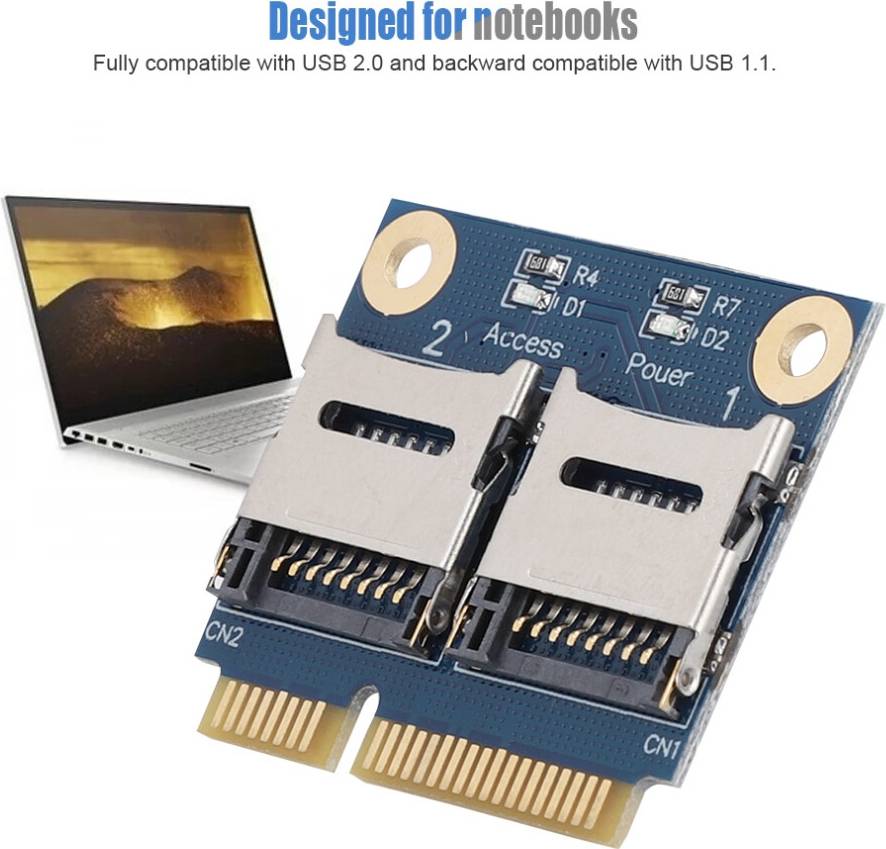 Mini PCIe Dual Micro SD Adapter