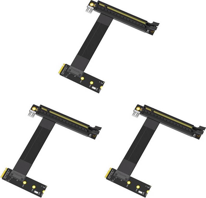 3X M.2 NGFF Key M to PCI-E Card Riser Adapter