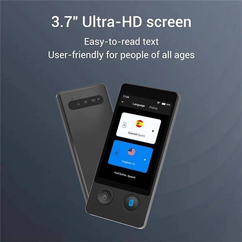 Portable W12 AI Voice Translator Machine