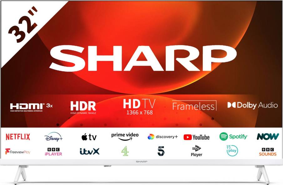 Sharp 32FH2KAW 32 Inch HD Ready Smart Frameless Android TV