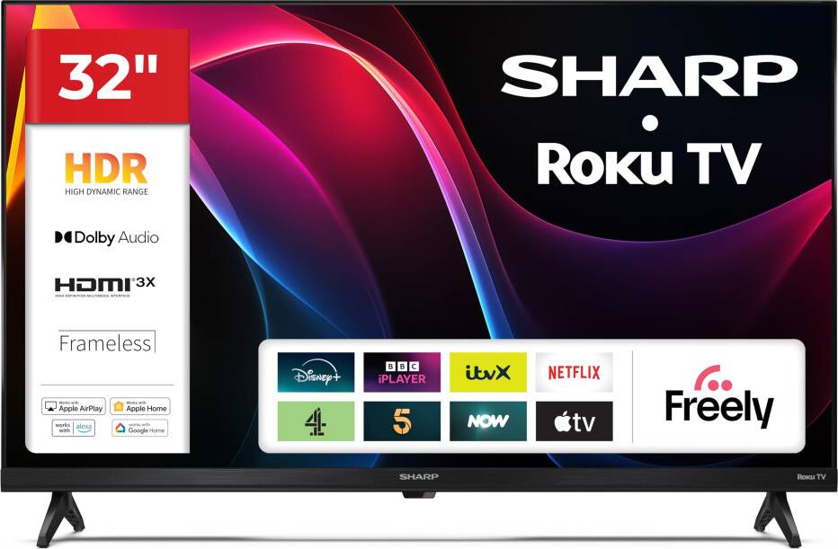 Sharp 32-inch HD Ready Frameless LED Roku Smart TV