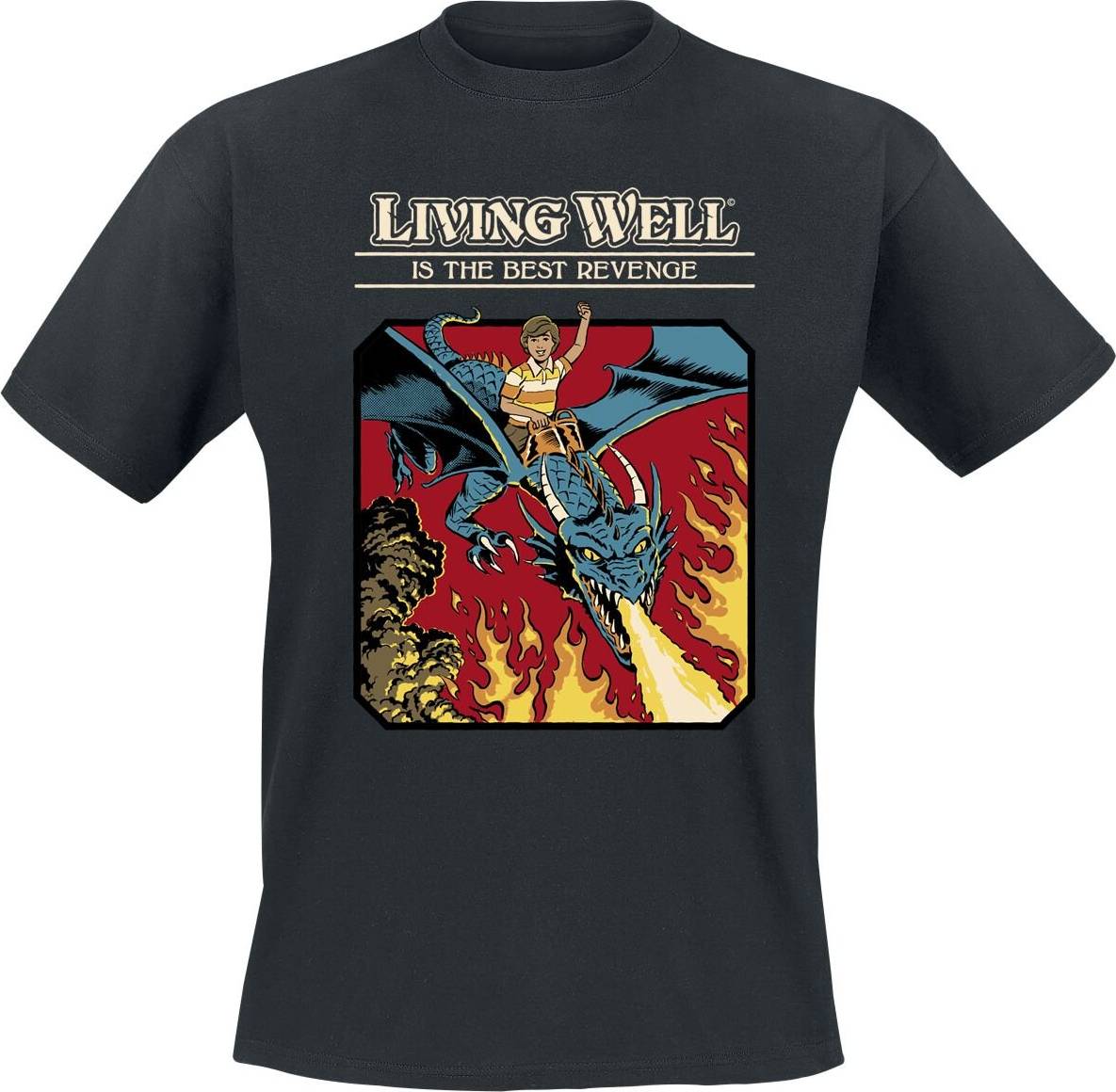 Steven Rhodes Fun T-shirt Living Well - Sort