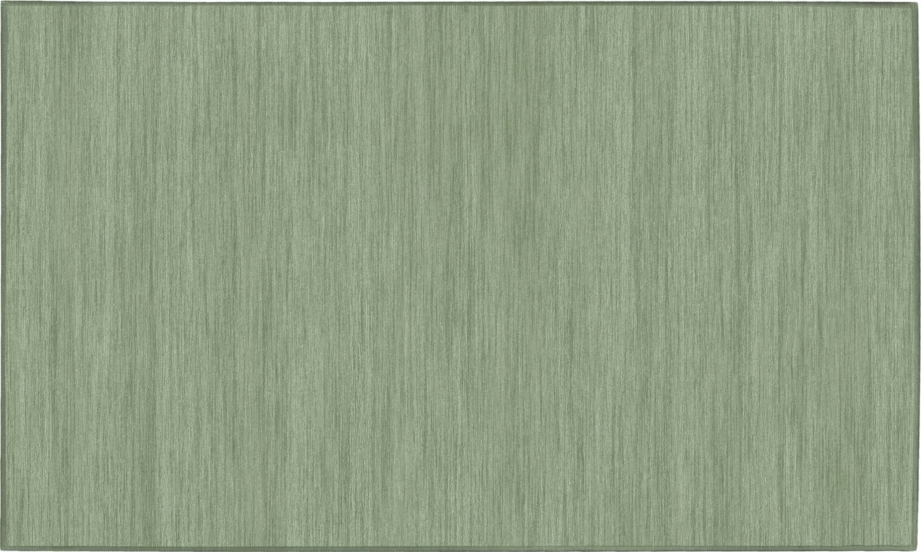 My Magic Carpet Solid Sea Moss Machine Washable Rug Green