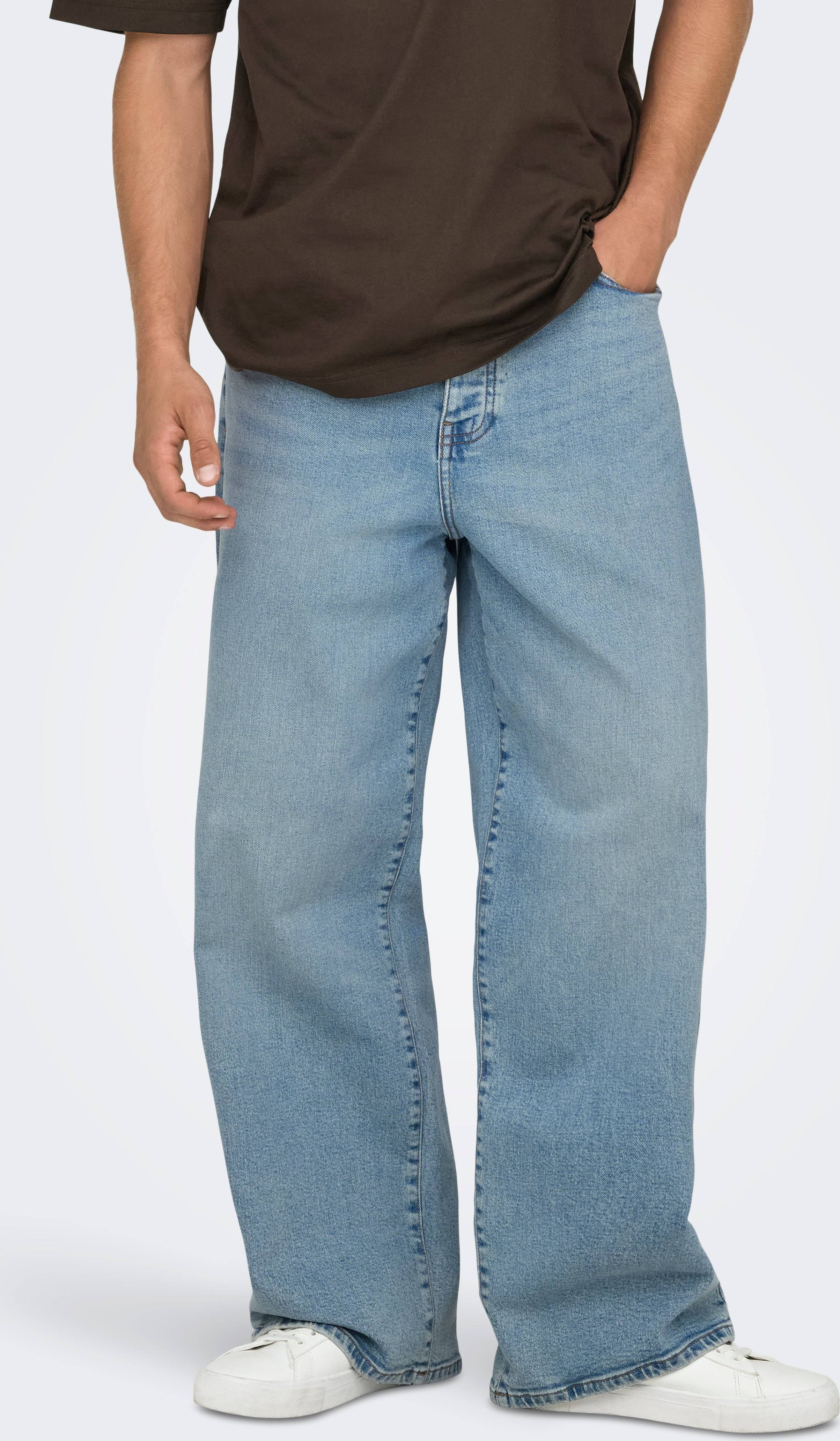 Only & Sons Mid Rise Wide Leg Fit Jeans