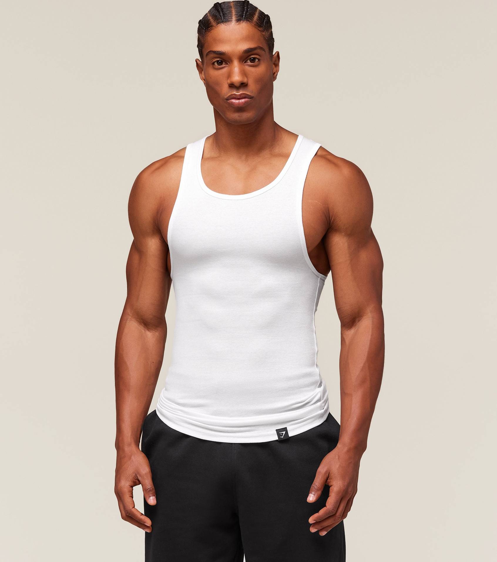 Gymshark Ribbed Tank 1PK - White