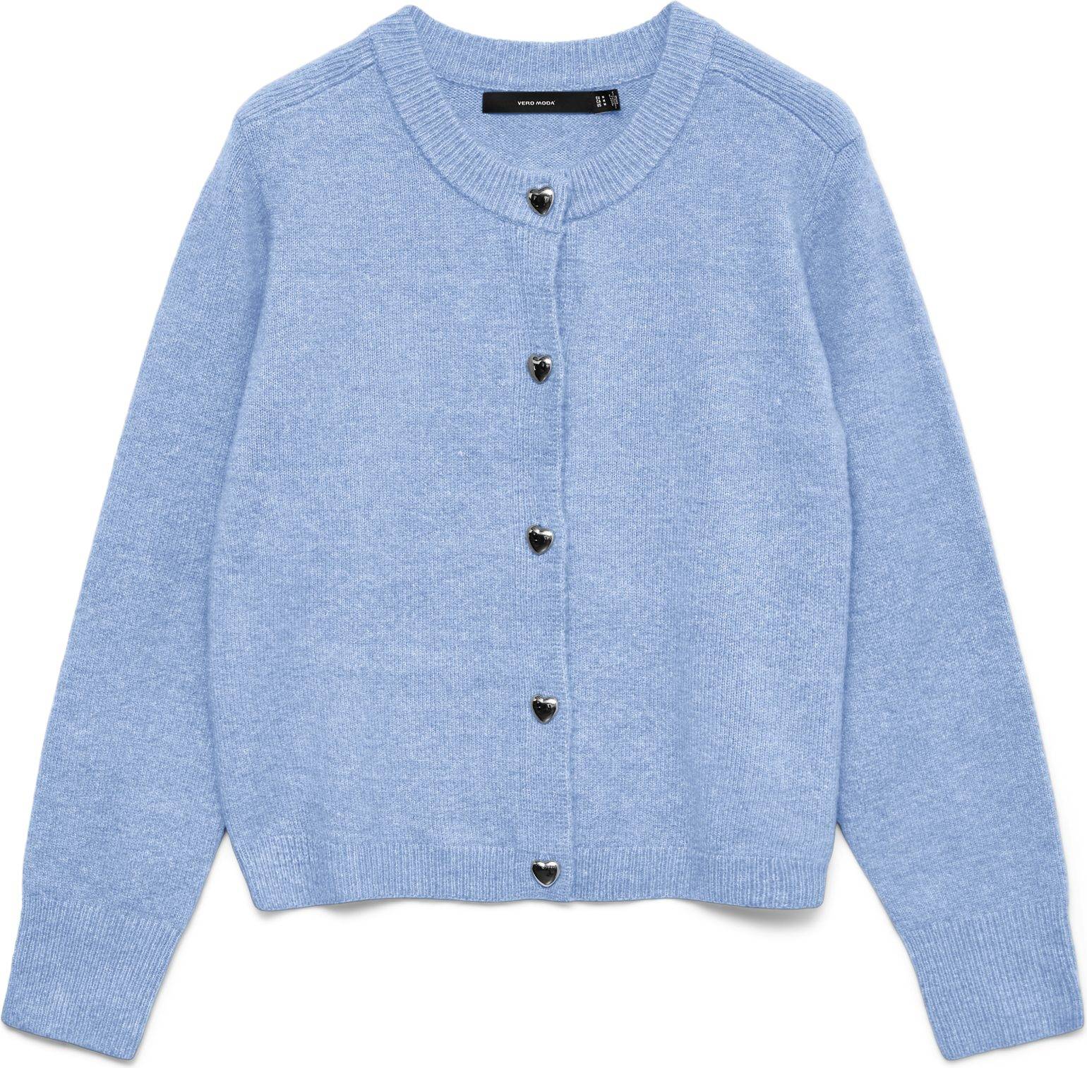 Vero Moda LS Short Button Cardigan Brunnera Blue