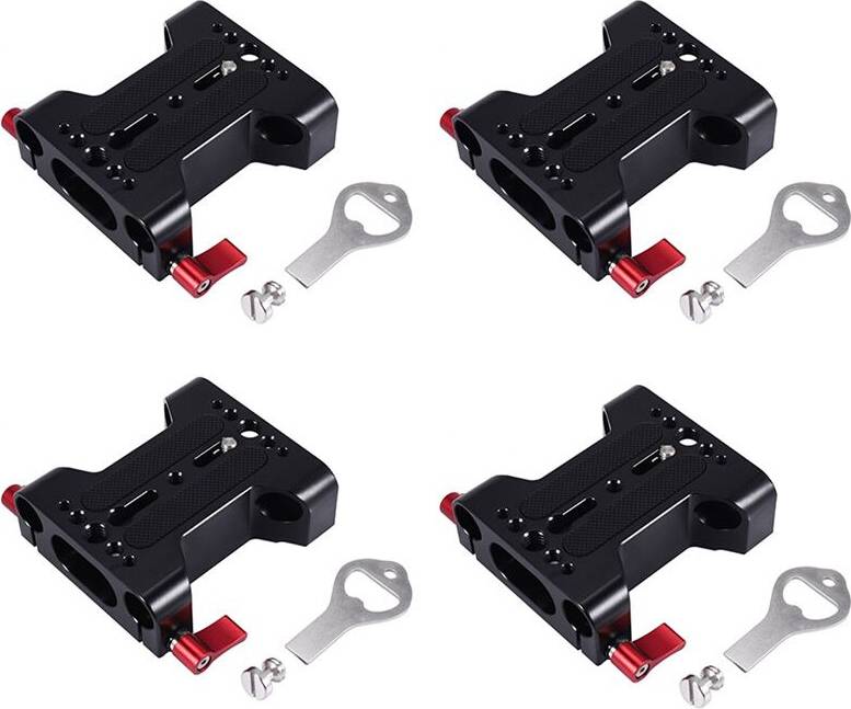 4X Multifunction Camera Base Plate 15mm Rod Rail Clamp