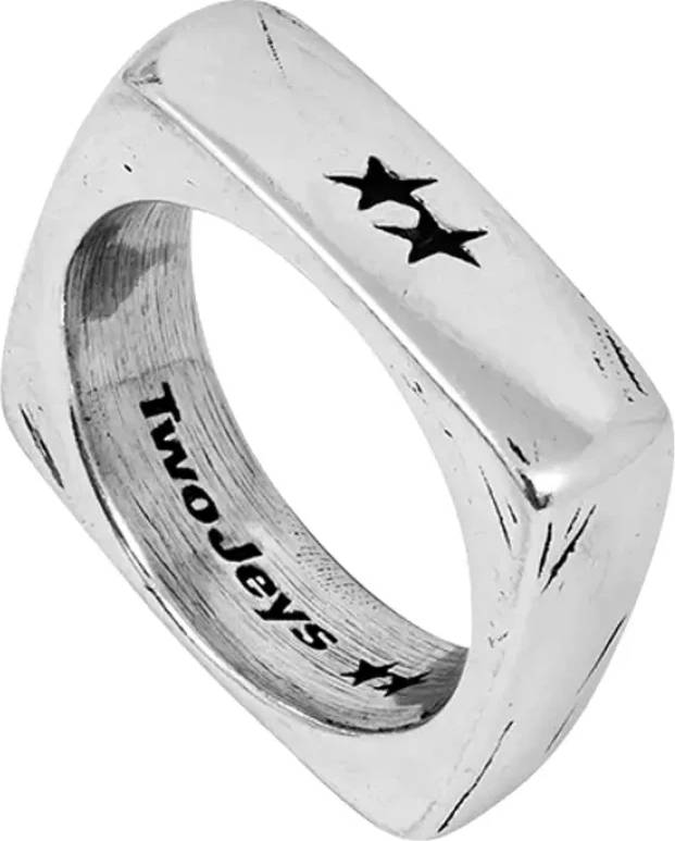 Single Geometry Ring Herr Ringar - Silver