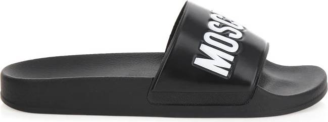 Moschino Logo Gummi Pool Slides - Sort