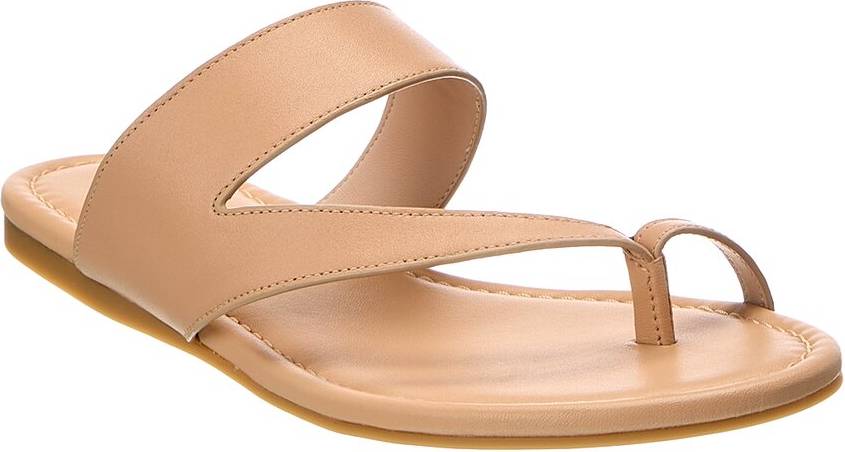 Stuart Weitzman Remy Leather Slide - Beige