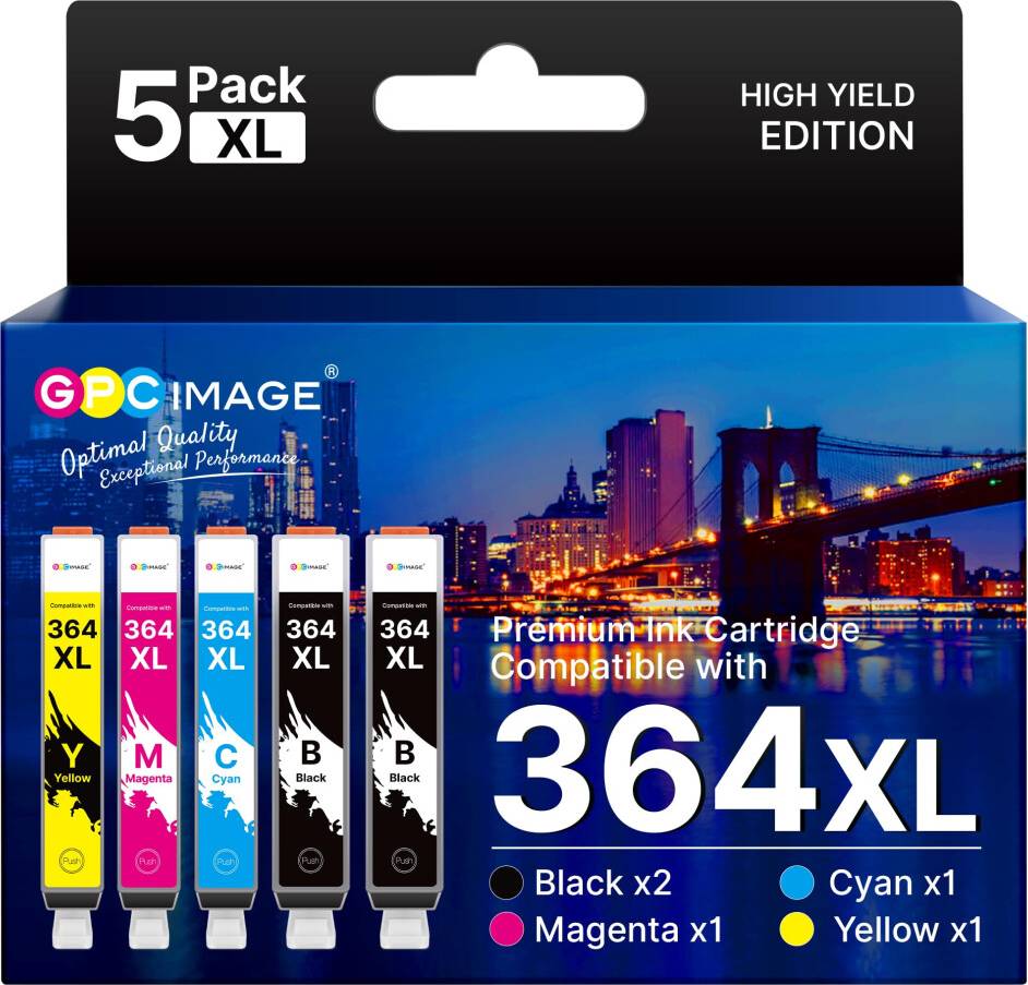 GPC Image 5-Pack 364XL Ink Cartridges Compatible HP PhotoSmart