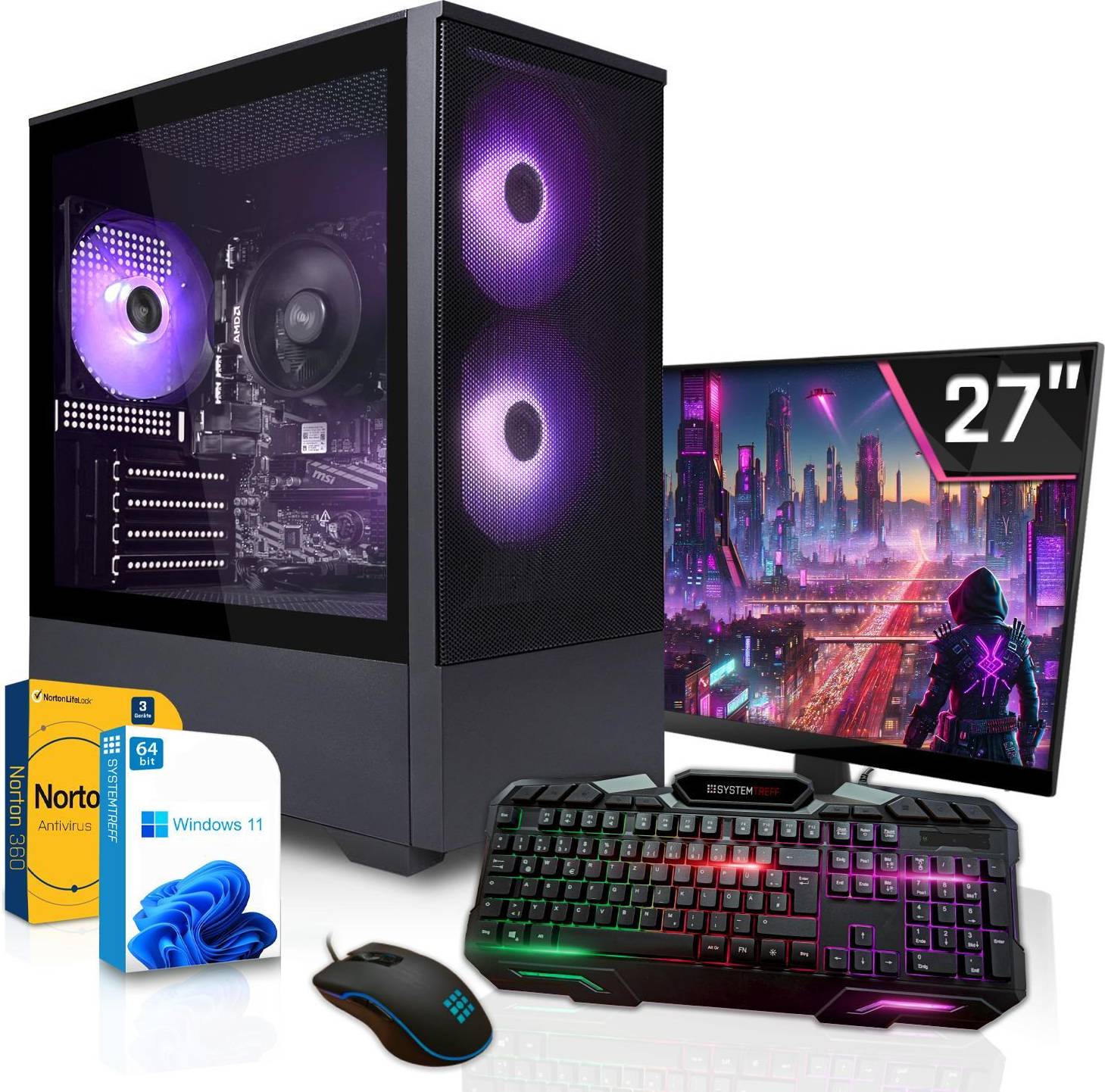 Desktop computer set Systemtreff Gamer PC Set Core Ultra 5 225F Desktop