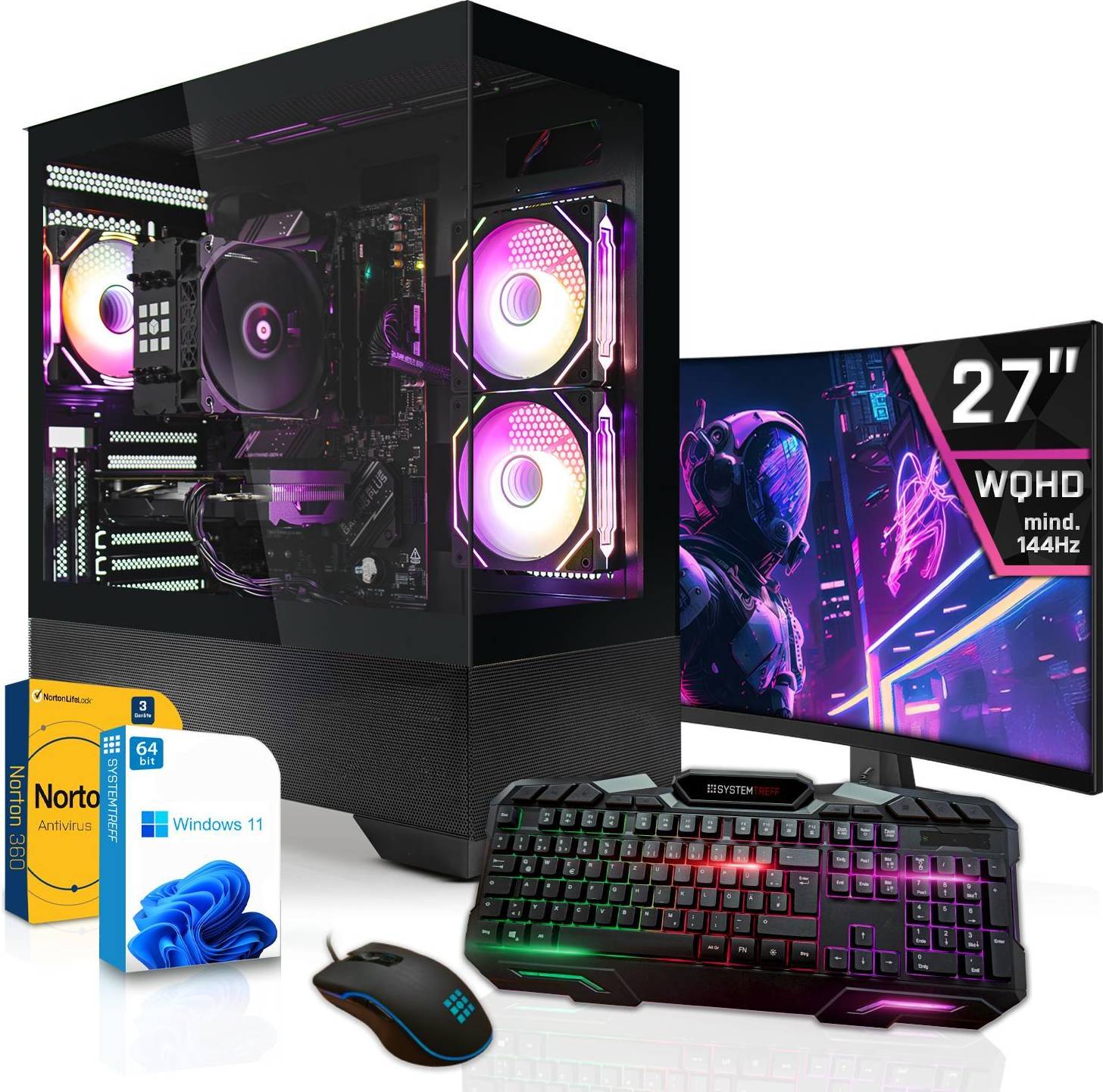 Amd ryzen 7 7800x3d amd Systemtreff Gaming Komplett Set Ryzen 7 7800X3D AMD Radeon RX 9060 XT
