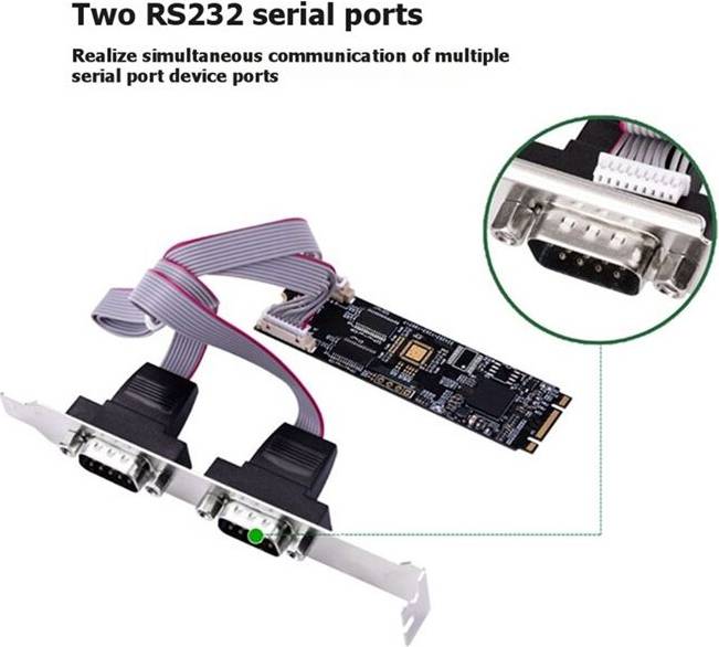 Saudism M.2 B M Key RS232 Serial Card DB9 Interface