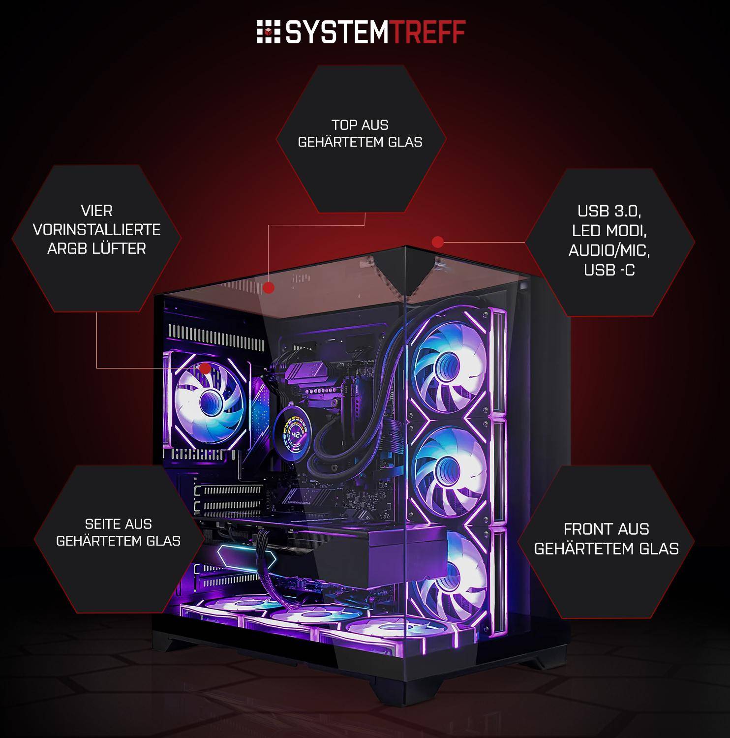 Rx 9070 xt gaming Systemtreff Gaming PC G255696 2000GB 32GB Radeon RX 9070 XT