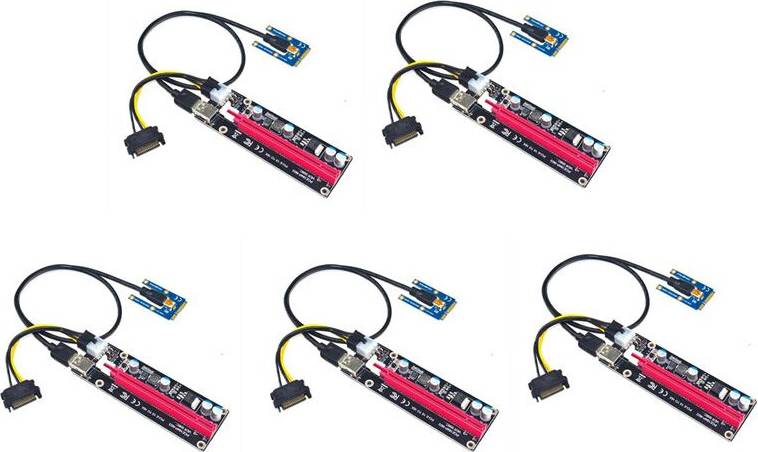 Tlily 5X PCIe PCI Express 16X Riser Card