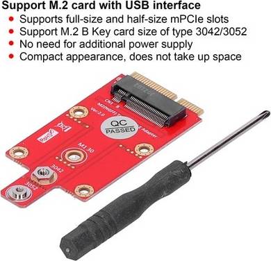 PCI –e Adapter M.2 B Key To Mini Card