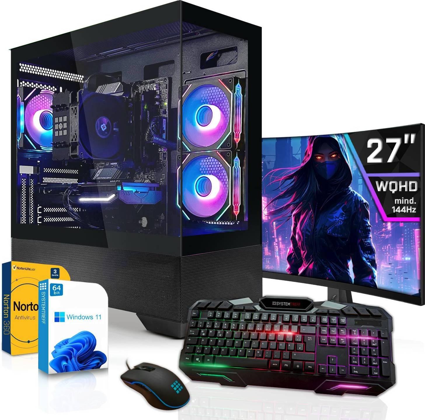 Amd radeon rx 9060 xt Systemtreff Gamer PC Set Ryzen 7 9800X3D AMD Radeon RX 9060 XT