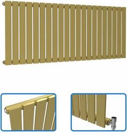 Lux Heat Flat Horizontal Coloured Radiator Metallic Gold