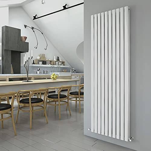 White Vertical Oval Double Panel Radiator