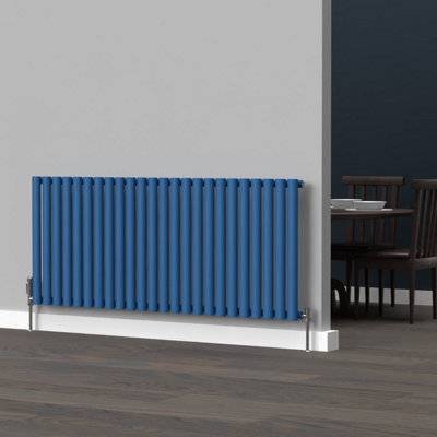 Lux Heat Oval Horizontal Coloured Radiator Galaxy Blue