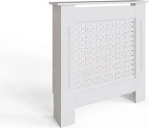 B&Q White Radiator Cover Geometric Pattern