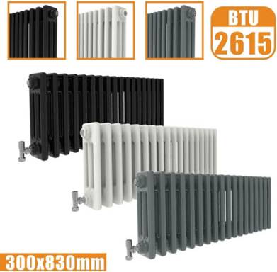 B&Q Cast Iron Style 3 Column Horizontal Designer Radiator