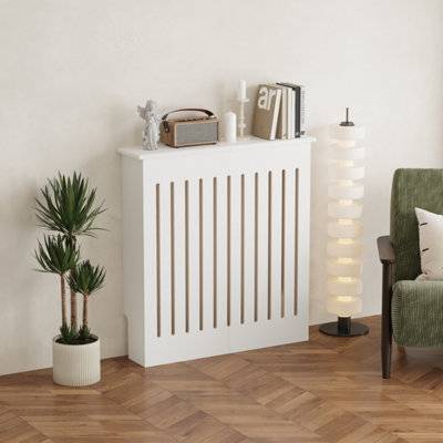 Vertical Slat Radiator Cover Modern Shelf