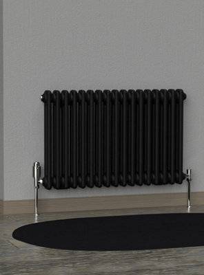 Lux Heat Horizontal 2 Column Radiator Space Black