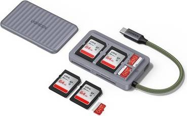 Sd card case UGREEN Sd Card Reader 3-Slot With 4 Card Storage Case