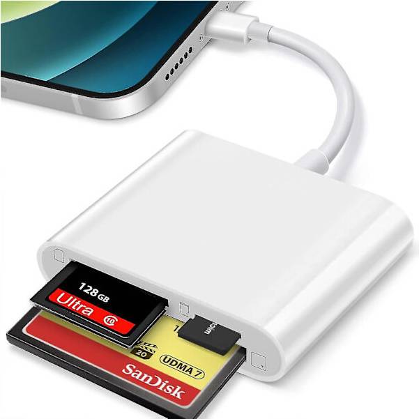 CF SD TF Lightning Card Reader Adapter