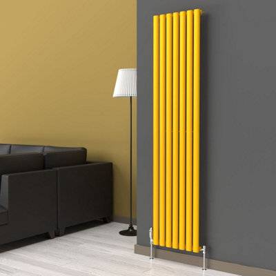 Lux Heat Oval Coloured Vertical Radiator Sunflower Yellow