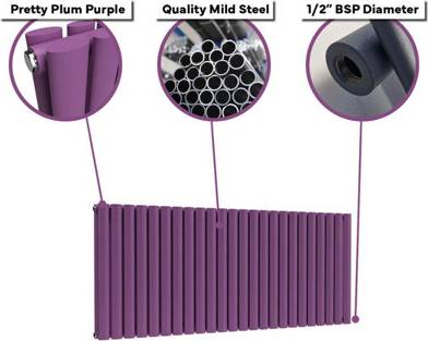 Lux Heat Oval Horizontal Coloured Radiator