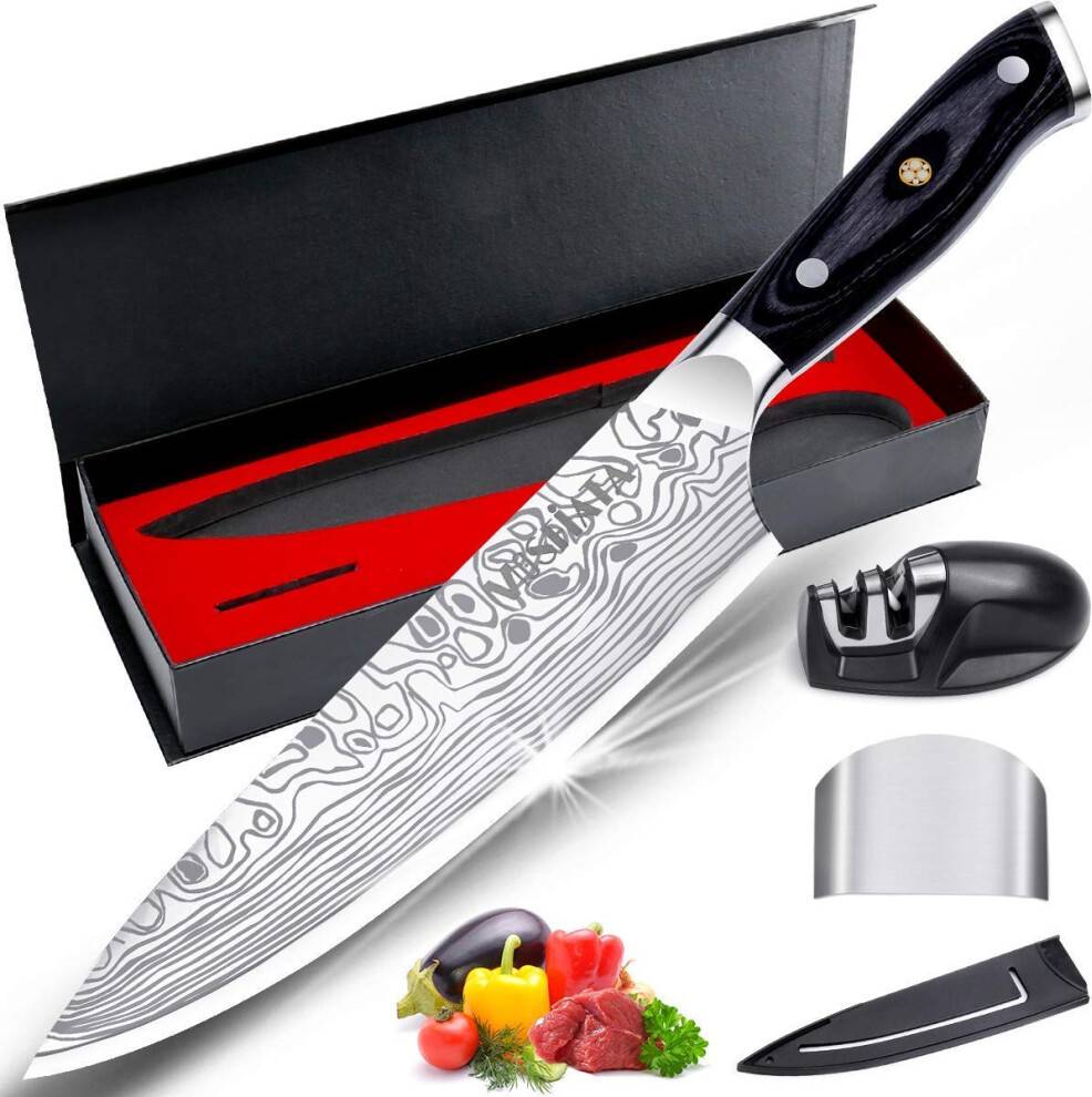 Mosfiata Ultra Sharp Kitchen Chef 8 Inch Cooks Knife