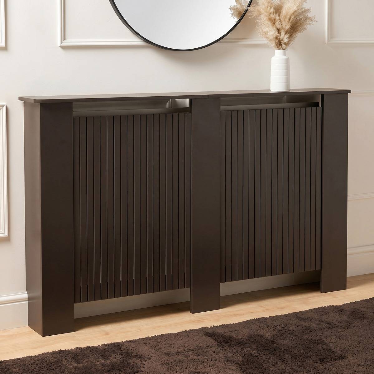 Ribbed Radiator Cover Chocolate Large