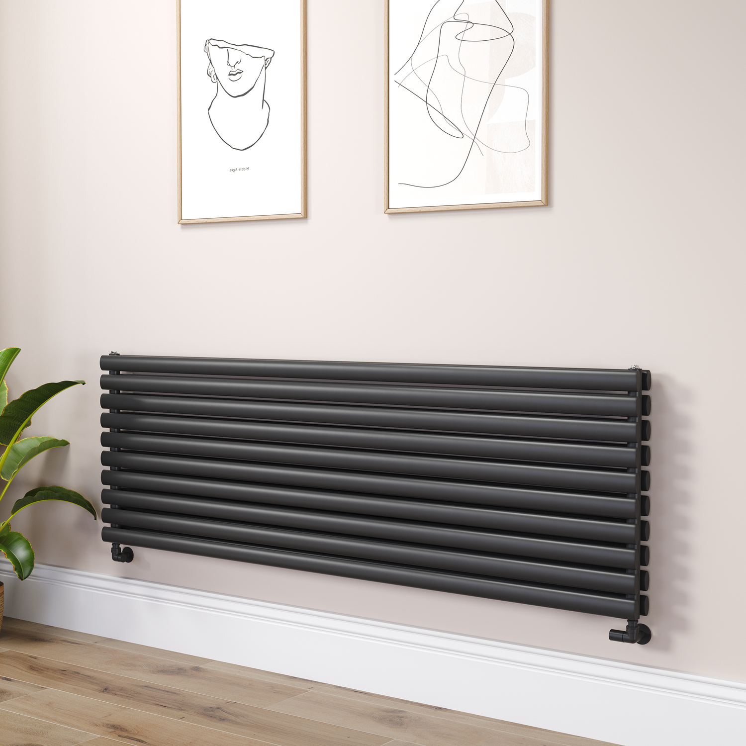 SORRENTO Linea Midnight Black Oval Designer Radiator