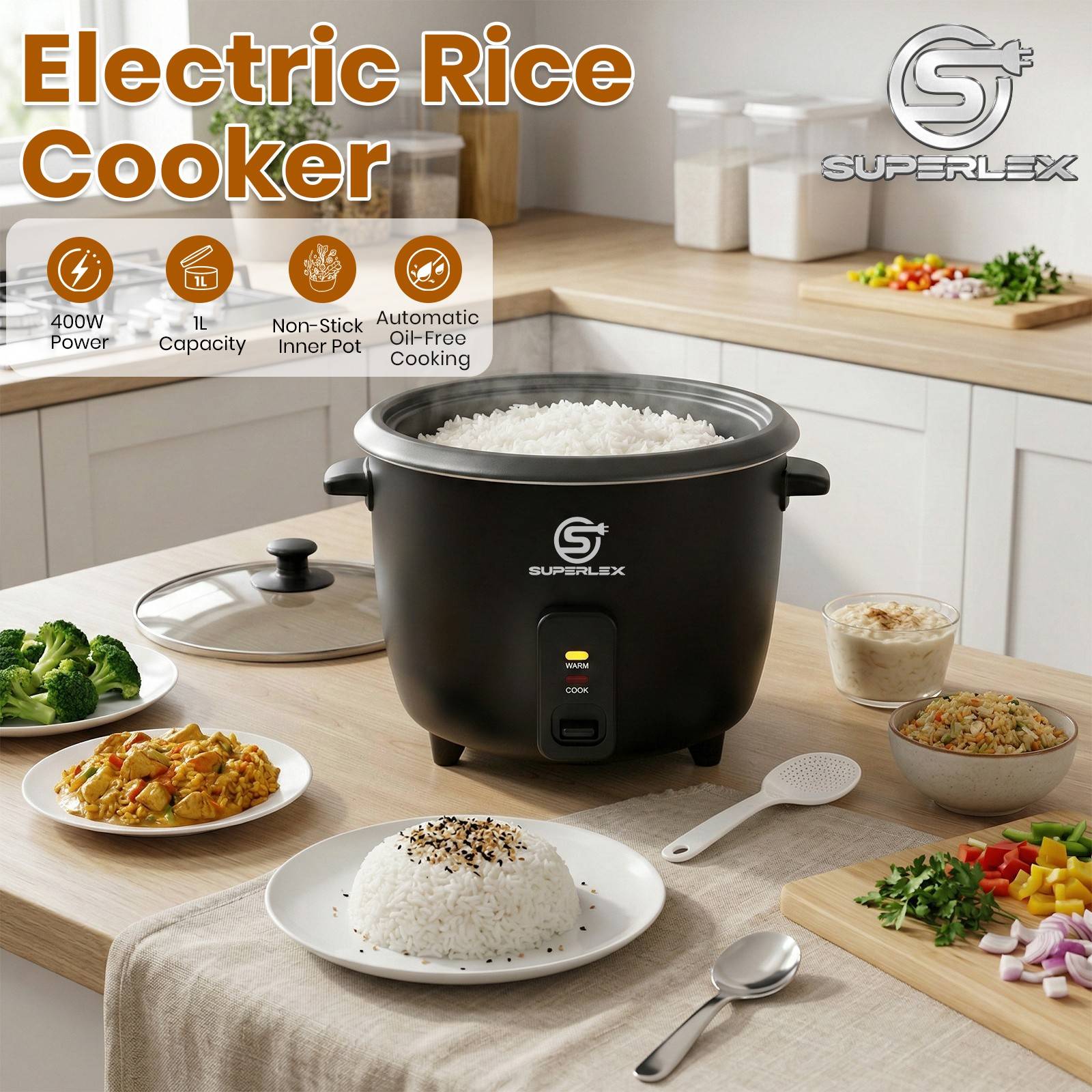 Electric rice cooker Superlex Electric Rice Cooker 1l