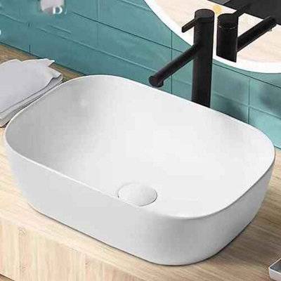 B&Q Rectangular Curved Countertop Bathroom Basin
