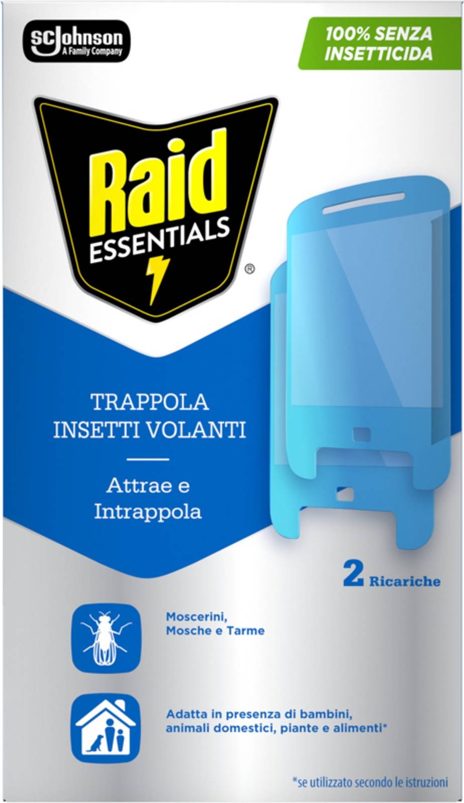 Raid Trappola Insetti Volanti 2 Ricariche Senza Insetticida