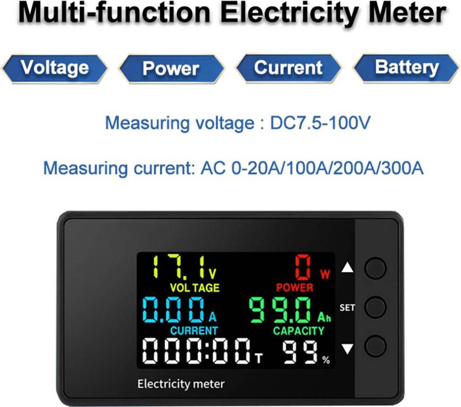 6-In-1 Voltmeter Ammeter LED Digital Meter