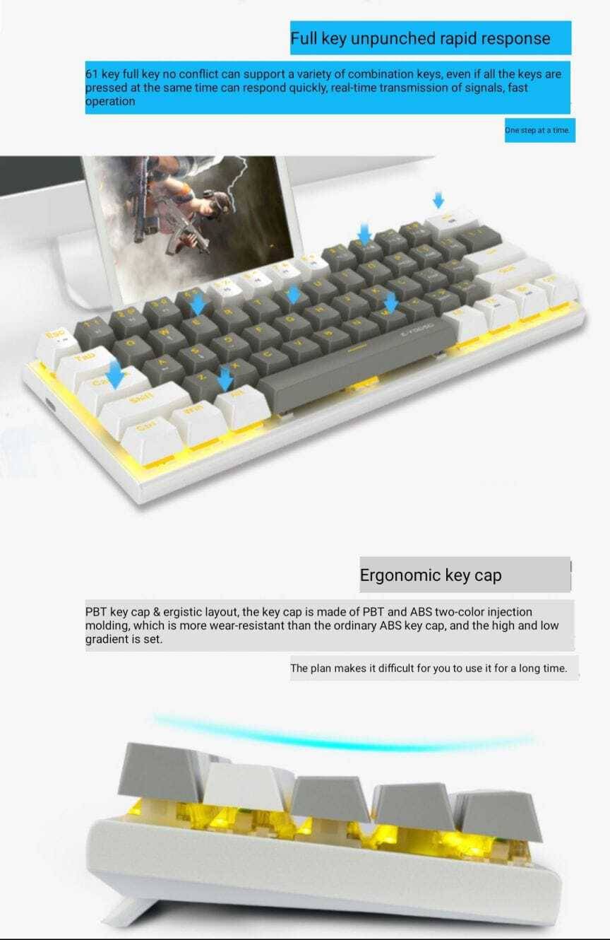Mini gaming keyboard Mechanical Gaming Compact Keyboard Mini RGB Backlit