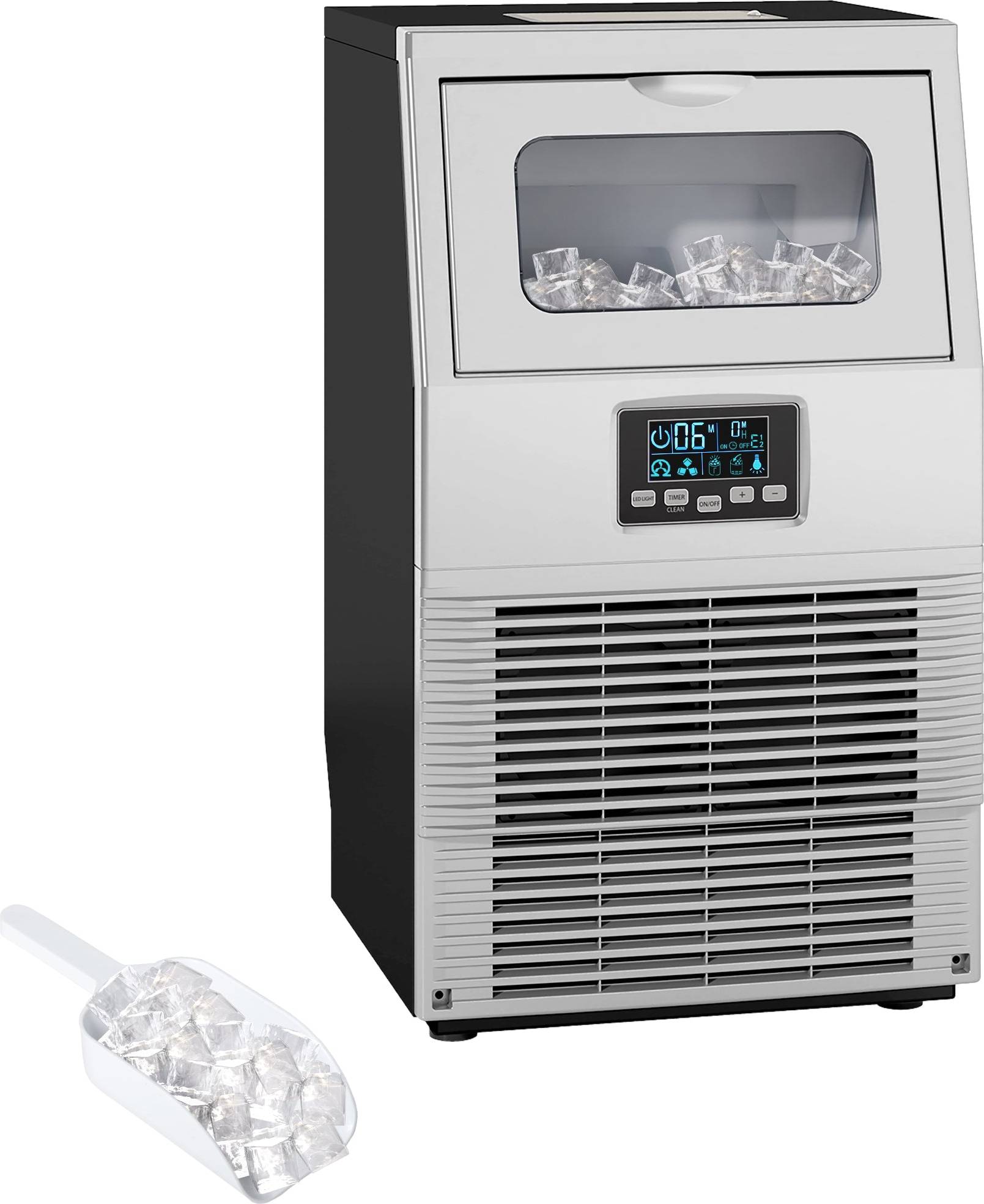 Homcom Commercial Ice Maker 4kg Silver Tone
