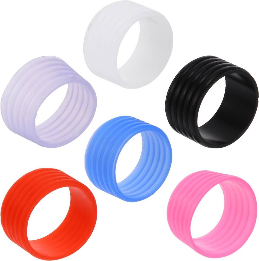 HKHBJS Tennis Racket Silicone Grip Rings 6pcs