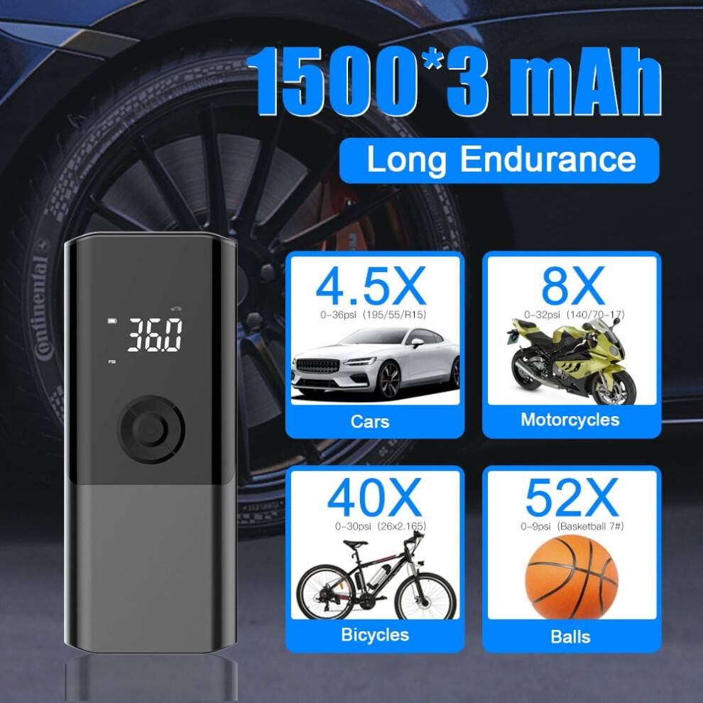 Handheld Electric Air Pump LED Auto-Off