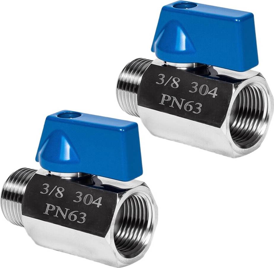 2-Pack 3/8 Inch Mini Ball Valve