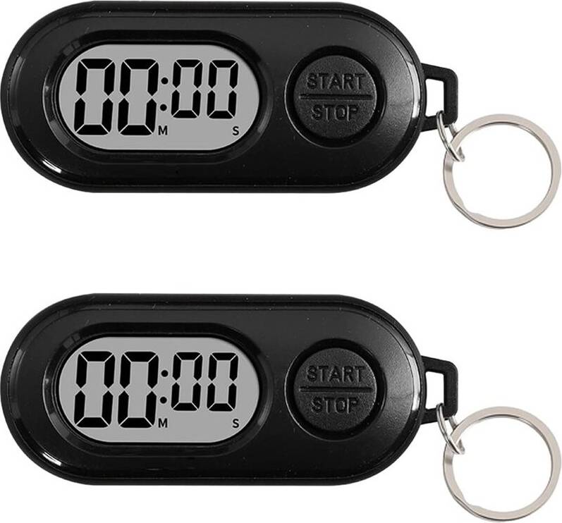 Kepptory 2 Pack Digital Timer Keychain with LCD Display