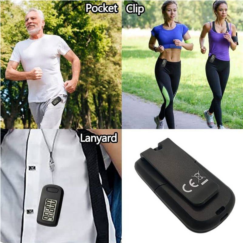 Exogio 2Pcs 3D Step Counter Pedometer