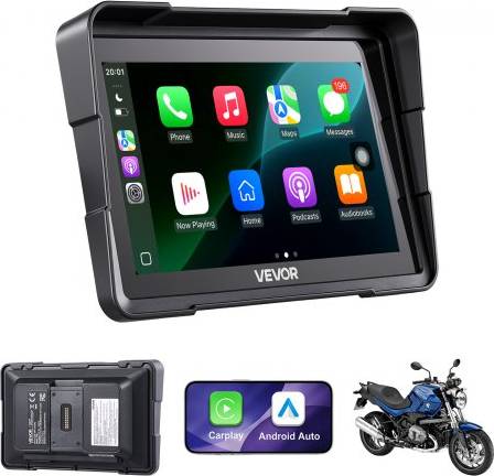 Android auto VEVOR 7 Inch Wireless Motorcycle Carplay Android Auto