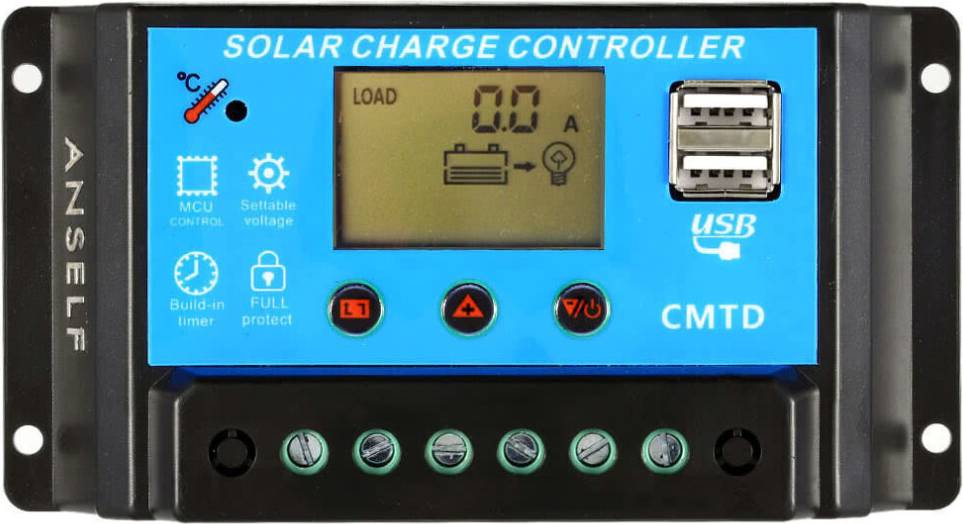 Greenzech LCD Solar Charge Controller Current Display